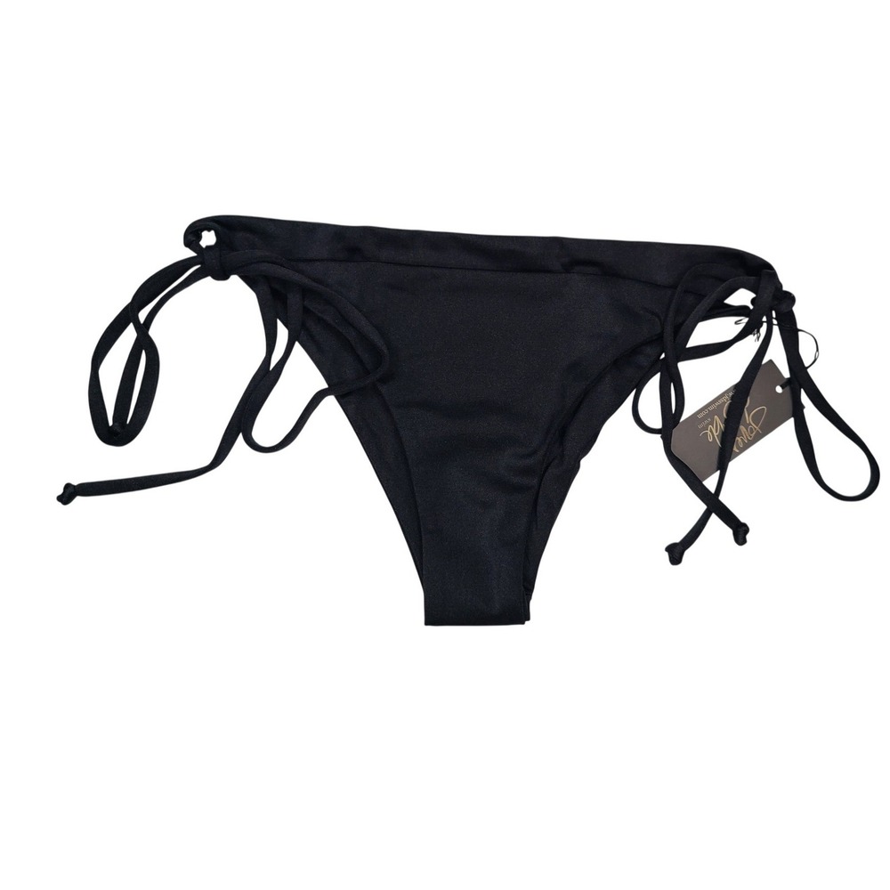 Jones De Sade Swim Womens Black Side Tie Bikini Bottoms Medium NWT